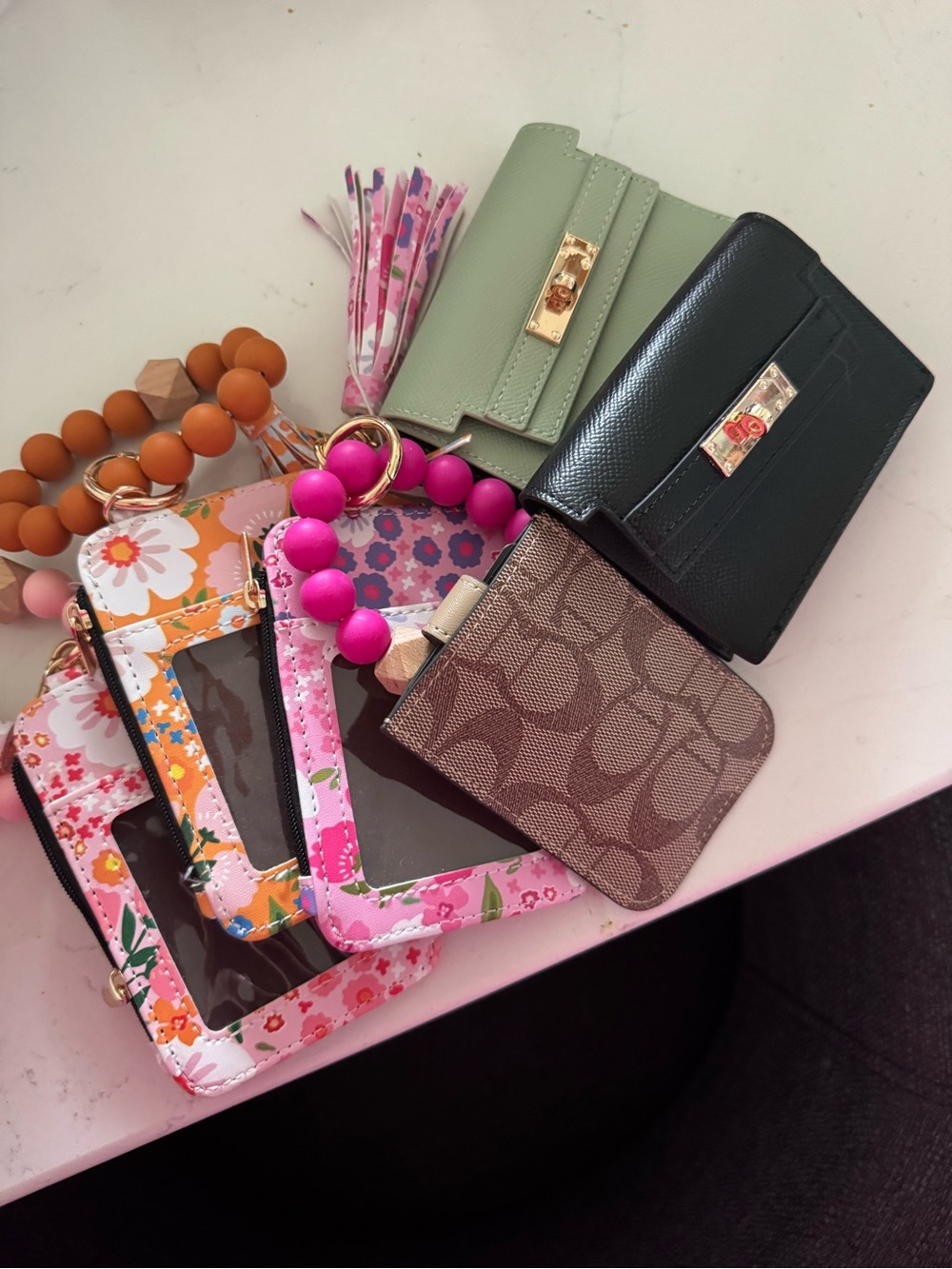 Small Card holders and Floral Wristlet Sets